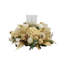 Glass Vase Centerpiece With Hydrangeas, Balls, Pinecones, Berries And Bows