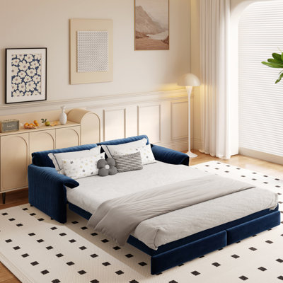 Canapé-lit convertible grand 3-en-1 avec rangement latéral, causeuse multifonctionnelle en velours pour le salon et la chambre à coucher