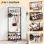 Hall Trees Entryway Bench with Storage, Multifunctional Hallway Organizer, Accent Furniture with Metal Frame