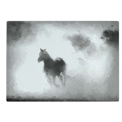Glass Horses in Abstract Chopping Board