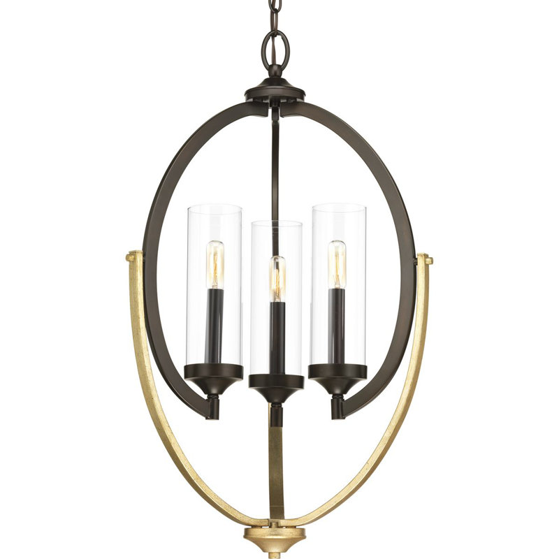 Zaleski 3 - Light Dimmable Geometric Chandelier, Antique Bronze