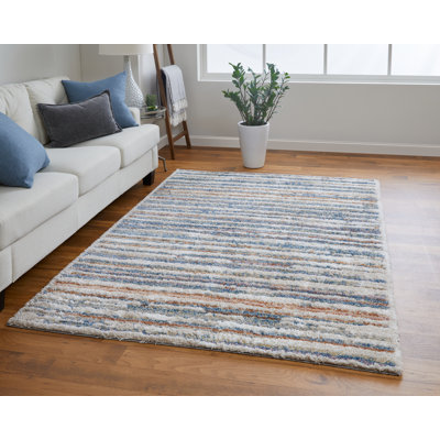 Caide Casual Stripes Polyester Area Rug