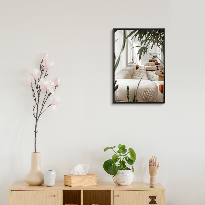Cadre photo en métal avec passe-partout - Basics by Wayfair ™, Noir, 13 po x 19 po emmêlé à 11 po x 17 po