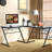 Bourdon Modular L-Shaped Iron Writing Desk-983694523