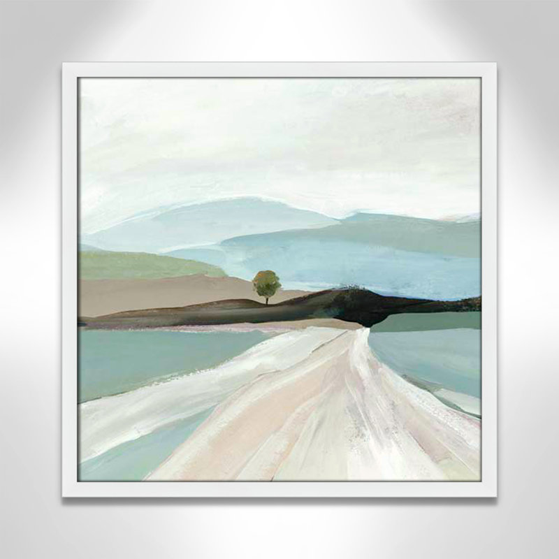 «Modern Pathway» par Asia Jensen - Art encadré avec fond perdu, H 23,5 po x l 23,5 po x P 1,25 po, Blanc