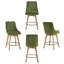 Tabouret de comptoir pivotant rembourré de 26 po avec structure en bois massif et repose-pieds en métal Bourassa-1777112588