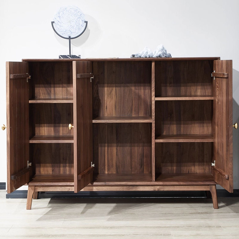 Solid wood large capacity storage shoe cabinet