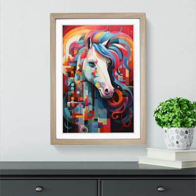 XYZ-FRM-V1223-5250 Pony Orphism 1 Piece Single Picture Frame Wall Art
