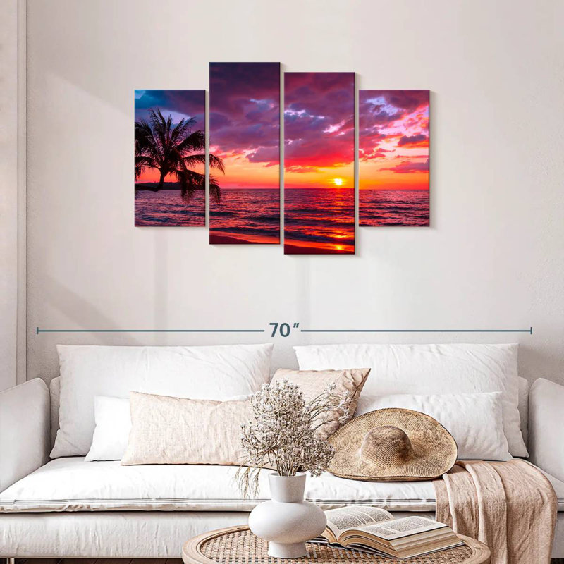 Gillard, coucher de soleil sur les nuages tropicaux, H 27 po x l 43 po