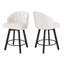Tabouret de comptoir pivotant en lin rembourré avec pieds en métal-65747976