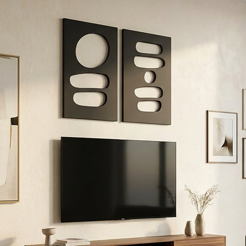 Décoration murale géométrique moderniste découpée (lot de 2)