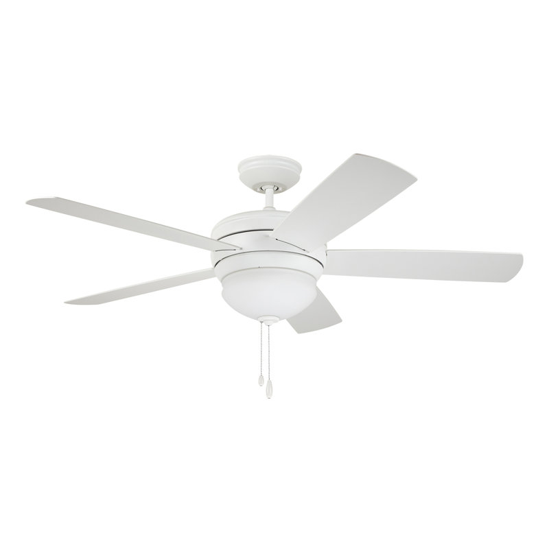 52'' Ceiling Fan with Light Kit, Satin White