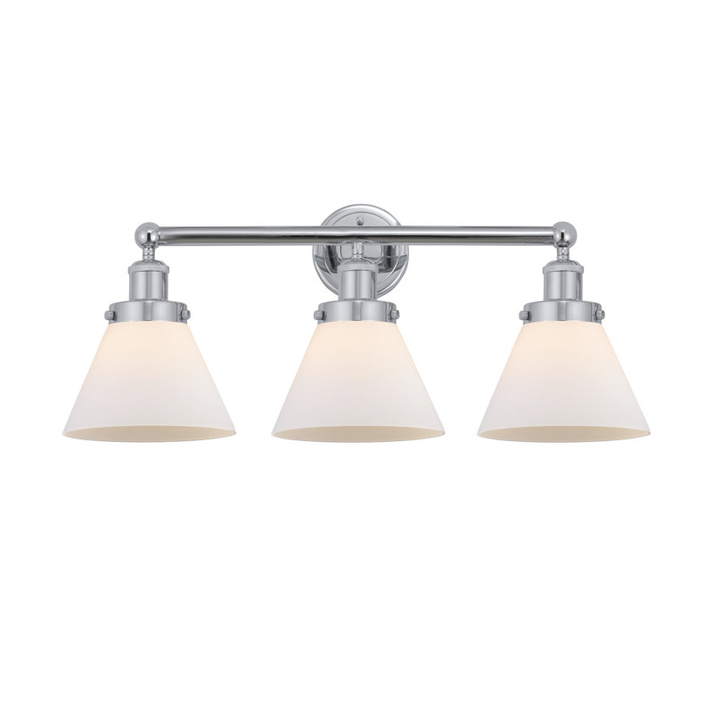 Éclairage pour meuble-lavabo à intensité variable 3 lumières Aritzy, Blanc mat, Chrome poli