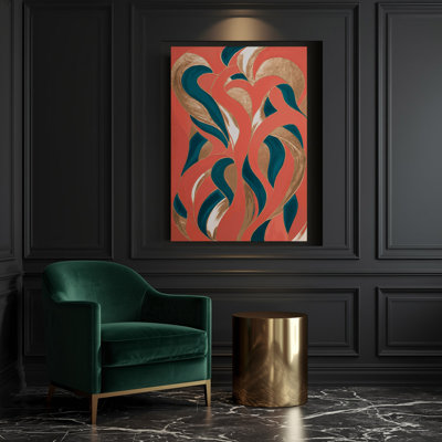 Toile abstraite abstraite figurative rose 84