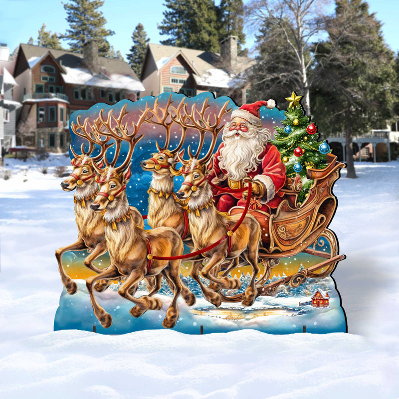 Figurine Père Noël en traîneau