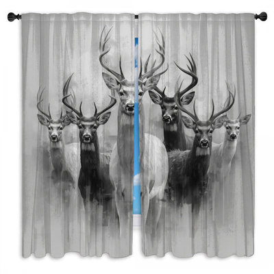 Ensemble de rideaux obscurcissant et obscurcissant Group Of Deer