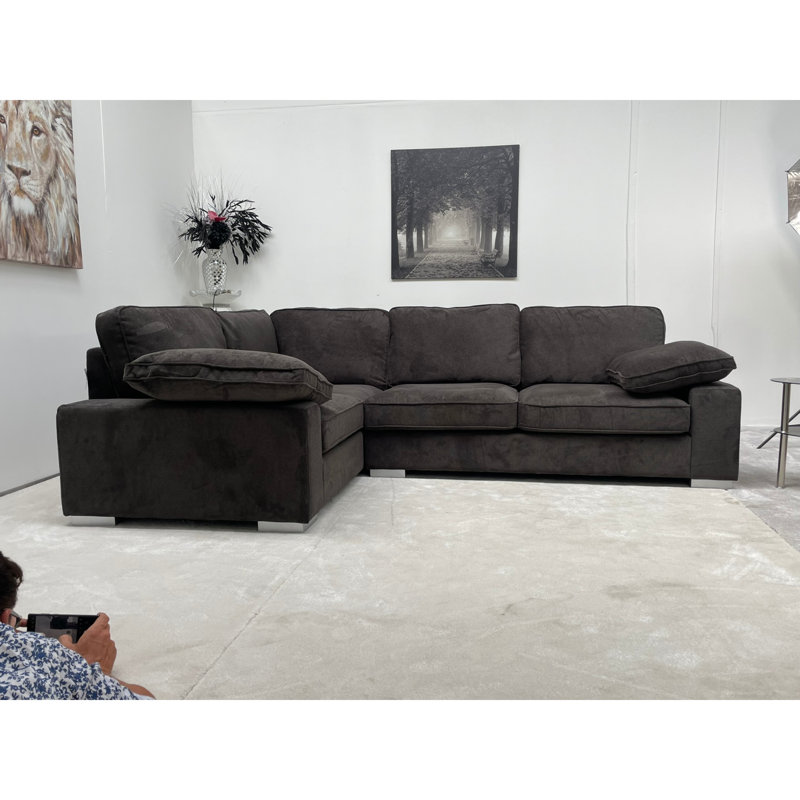 Ascot Left - Hand Corner Sofa 4 Seater Sofa With Chaise , Grey Linen