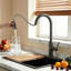 Robinet de cuisine rétractable avec capteur tactile et plaque de pont-122723582