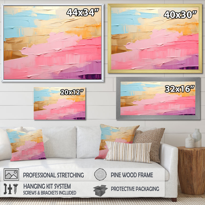Minimalisme, chasse aux arcs-en-ciel I - impression sur toile arc-en-ciel, Cadre flottant noir, H 16 po x l 32 po