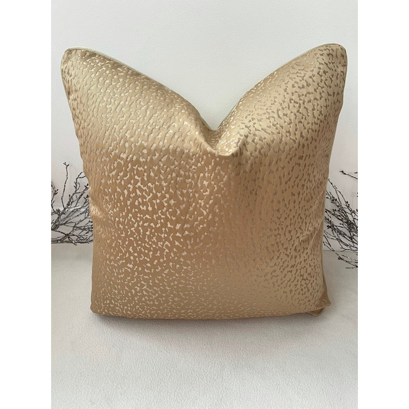 Abstract Cream Square Cushion Cover, Gold