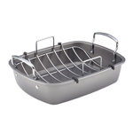 Circulon Bakeware Nonstick Roasting Pan / Roaster with Rack, 17-Inch x 13-Inch, Gray