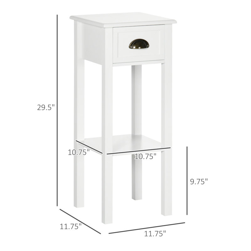 Kolb End Table with Storage, White