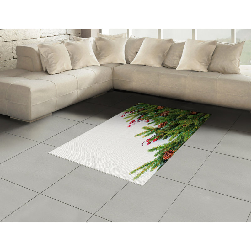 Christmas High Density Long Fiber Poly Threads Decorative Area Rug Carpet, Rectangle 4' x 5'8"