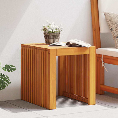 Side Table Oil Natural Solid Teak Wood Garden Patio Outdoor Furniture
