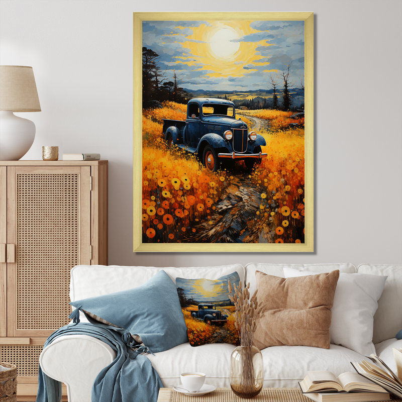 Wytse Pickup Truck Rustic Rides III, H 20 po x l 12 po x P 1 po, Cadre flottant doré
