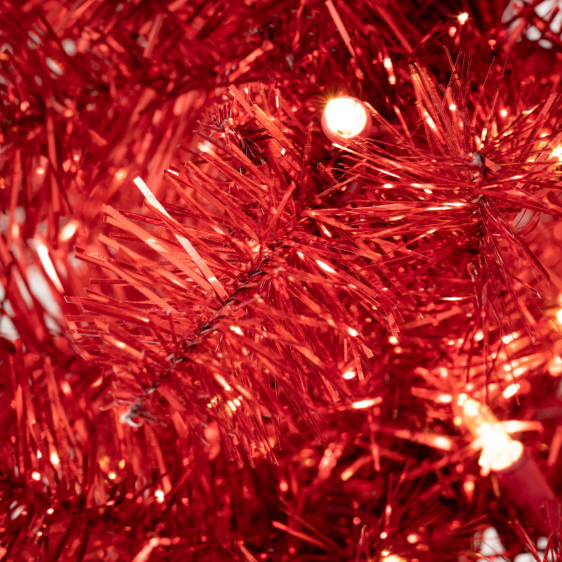 Arbre de Noël mince avec lumières, 6.75'