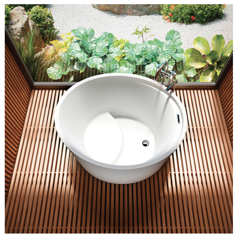 BeOne 46'' L Freestanding Soaking Bathtub, Left