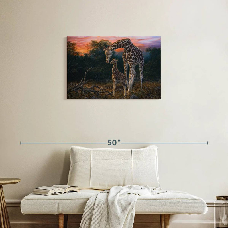 Giraffe A Mothers Love, 20" H x 30" W