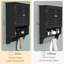 Armoire de salle de bain murale noire avec portes à persiennes, tablette ouverte pour trouver facilement des bouteilles de shampooing, tablettes réglables pour différents articles triés et barre à serviettes, fabriquée avec des tablettes,