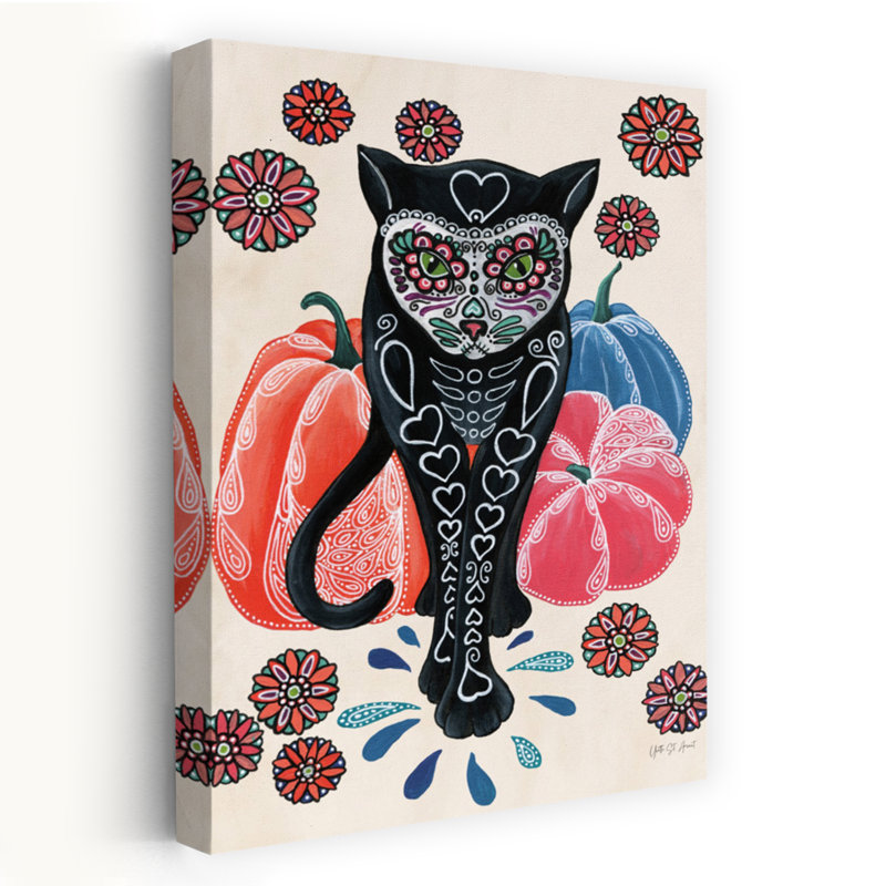 Art contemporain en forme de tête de chat, H 24 po x l 16 po