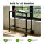 Table de bar d'extérieur de 39 pouces - table de pub à hauteur de comptoir noire avec roulettes, table de bistro à petit espace pour îlot de cuisine, bar pour la maison, bureau pour travailler debout et appartement