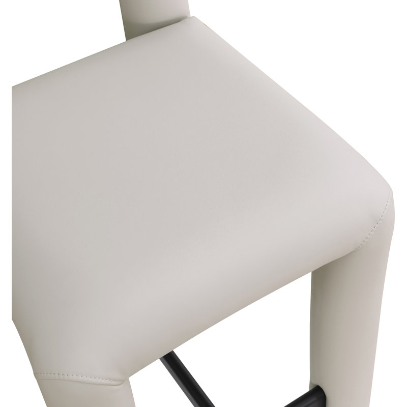 Tabouret Amari, Cuir végane, Taupe