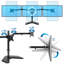Mount-It Triple Monitor Stand | Freestanding Computer Desk Mount Fits Up to 32 in. Monitors | Black
