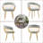 Christle Modern Mid Century Dining Chair, Upholstered Velvet Dining Room Chairs with Metal Legs for Makeup/Living Room (Set of 6)-910443639