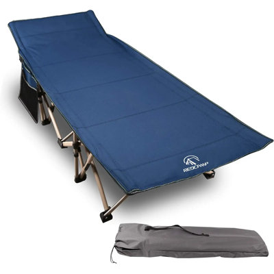 33" Oversized Folding Cot with Carry Bag for Indoor & Outdoor Use, Blue