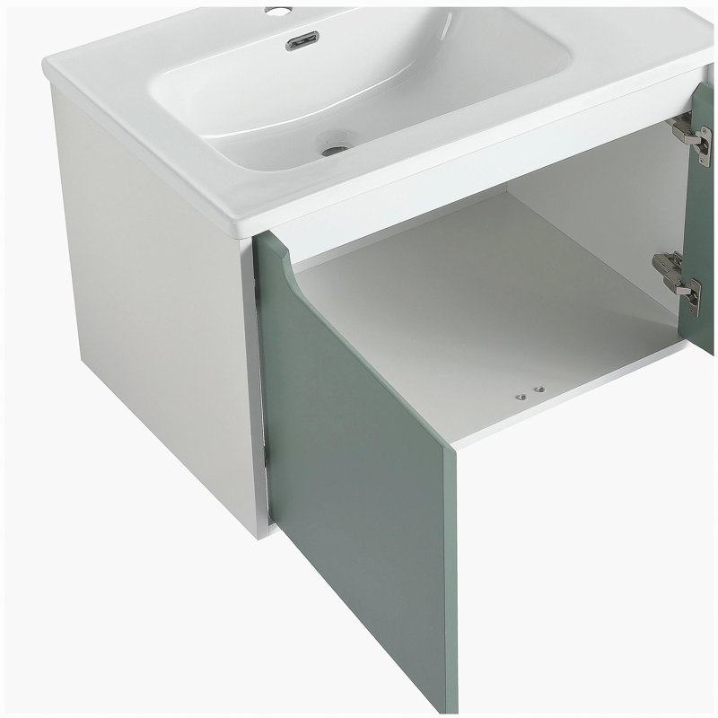 Lavabo de salle de bain mural 36 po avec lavabo en céramique
