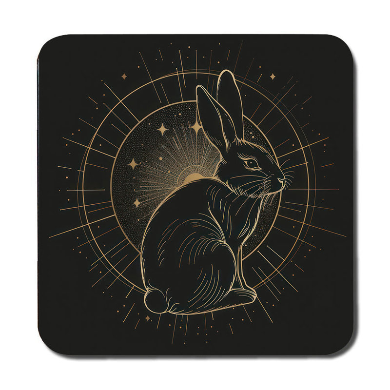 Rose Gold Line Art Placemat And Coaster Set Midnight Black Collection Limited Edition
