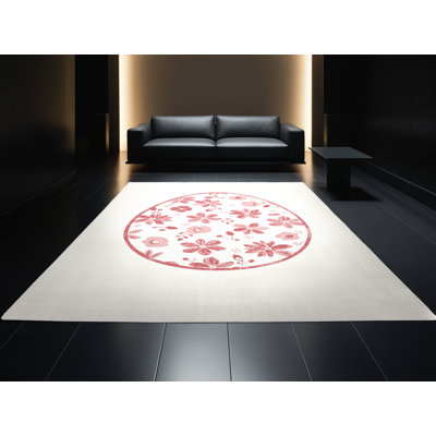 Soft Plush Escarcega Easter Modern & Contemporary Abstract Area Rug in White – White Binding