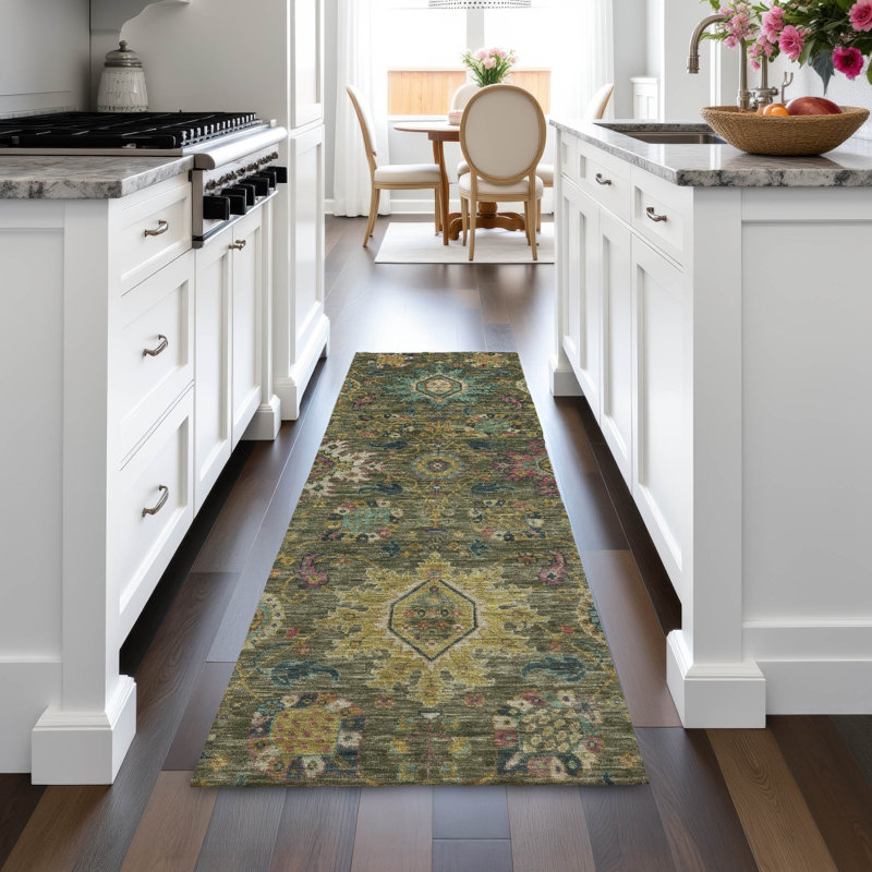 Machine Washable Indoor/Outdoor Jacinto ACN2151 Medallions Rug, Runner 2'3" x 7'6"