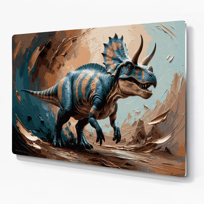 Art mural en métal dinosaure, H 11 po x l 14 po