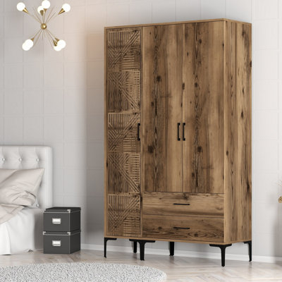 Berend 3 Door Manufactured Wood Wardrobe