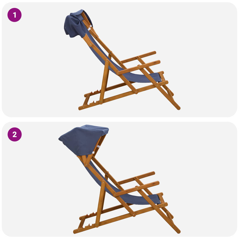 67.5cm Long Sun Lounger, Blue, 2