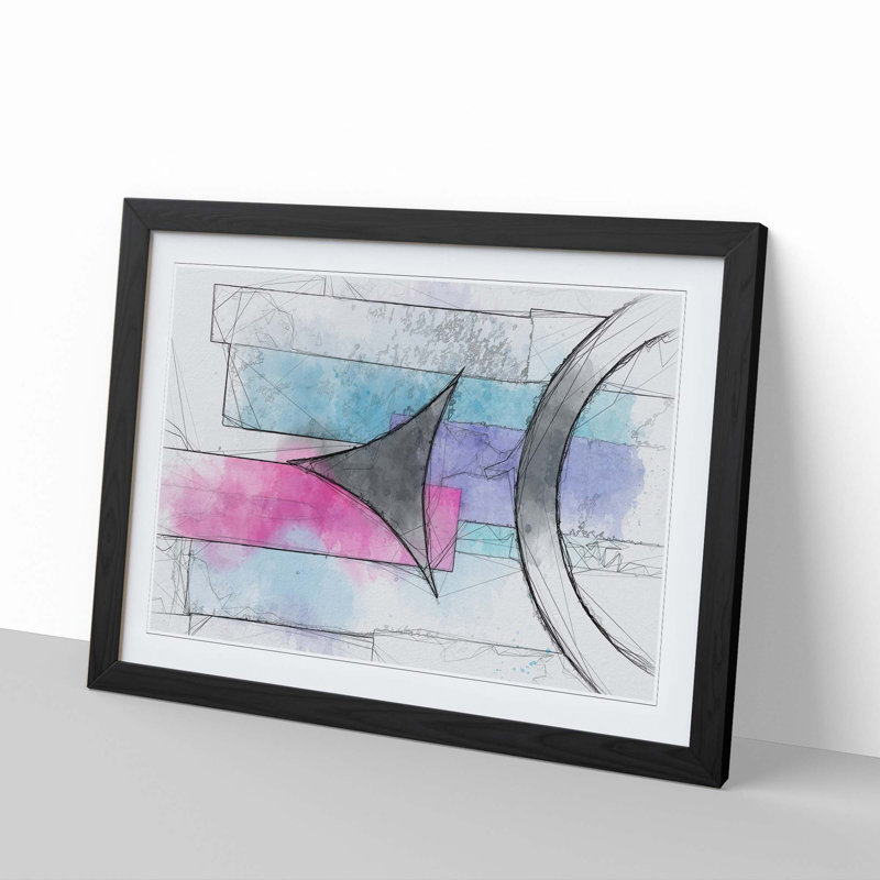 Pointing to the End in Abstract - Picture Frame Painting Print, Black, 60cm H x 91cm W x 2cm D