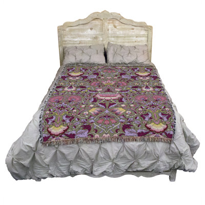 Pure Country Weavers William Morris Lodden Dianthus Blanket - Arts & Crafts - Gift Tapestry Throw Woven from Cotton - Made in The USA (72x54)