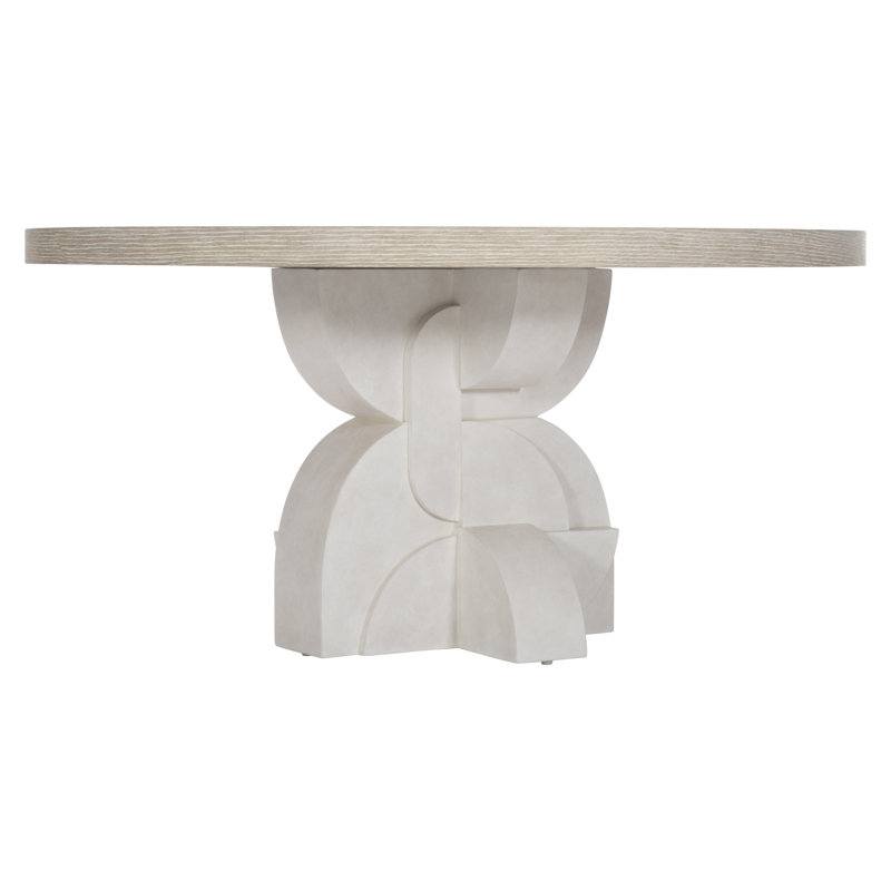Constantin 60" White and Beige Round Wood Dining Table