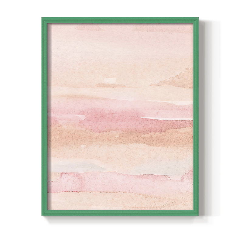 Rose Fade II, reproduction encadrée - bois massif, Vert, H 10 po x l 8 po